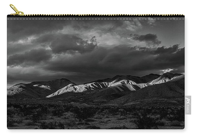 Black & White Zip Pouch featuring the photograph Peaking Through by Peter Tellone