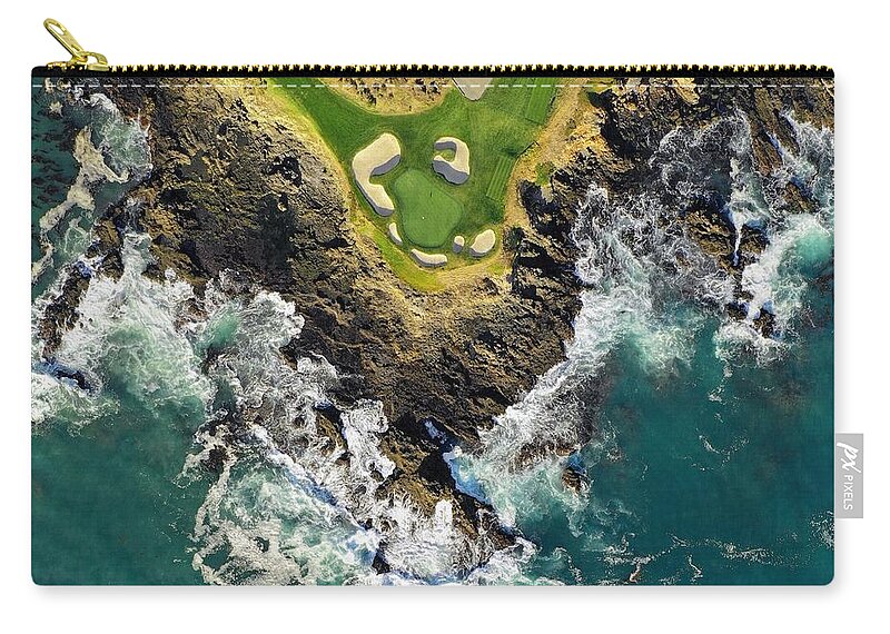 Jack Nicklaus Zip Pouch featuring the digital art Pebble Beach #7 by Michael Graham