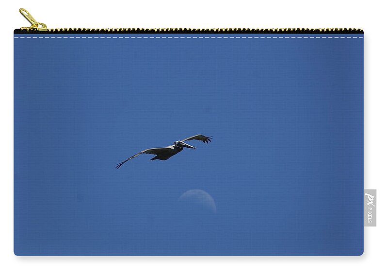 Pelican Carry-all Pouch featuring the photograph Pelican Moon by Heather E Harman