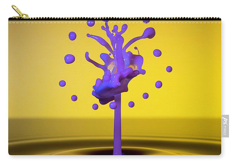 Waterdrop Collision Zip Pouch featuring the photograph Water Tree by Ari Rex