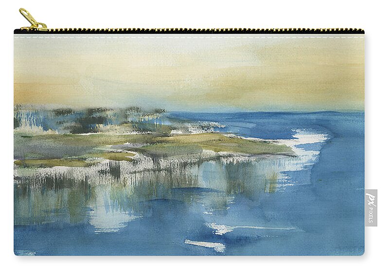 Peninsula Sunset Zip Pouch featuring the painting Peninsula Sunset by Frank Bright