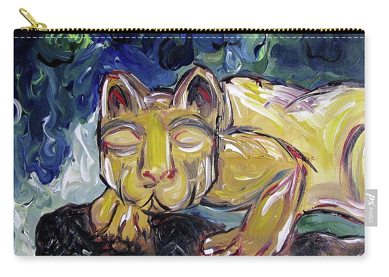 Penn State Zip Pouch featuring the painting Penn State Nittany Lion by Britt Miller