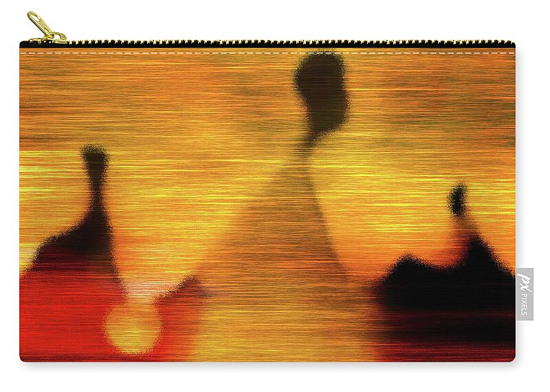 People At Sunrise Zip Pouch featuring the photograph People at Sunrise No 002 by Al Fio Bonina