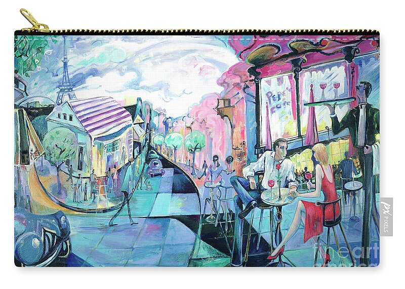 Pepe's Zip Pouch featuring the painting Pepe's Place by Cherie Salerno