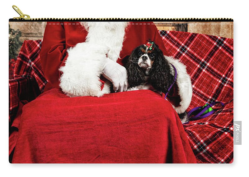 Peppermint Zip Pouch featuring the photograph Peppermint with Santa 2 by Christopher Holmes