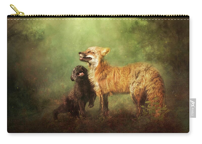 Fox Zip Pouch featuring the digital art Perfect Bliss by Nicole Wilde