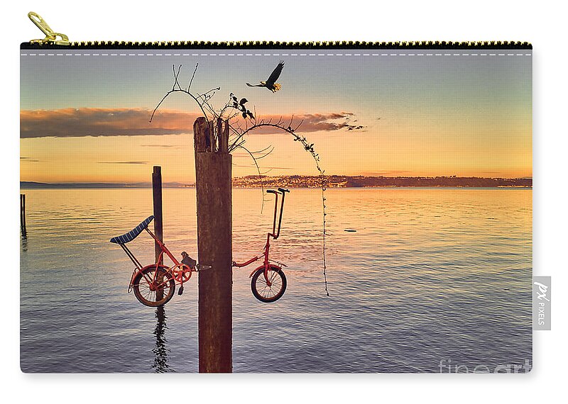 Bike Zip Pouch featuring the photograph Perfect Approach by Sal Ahmed