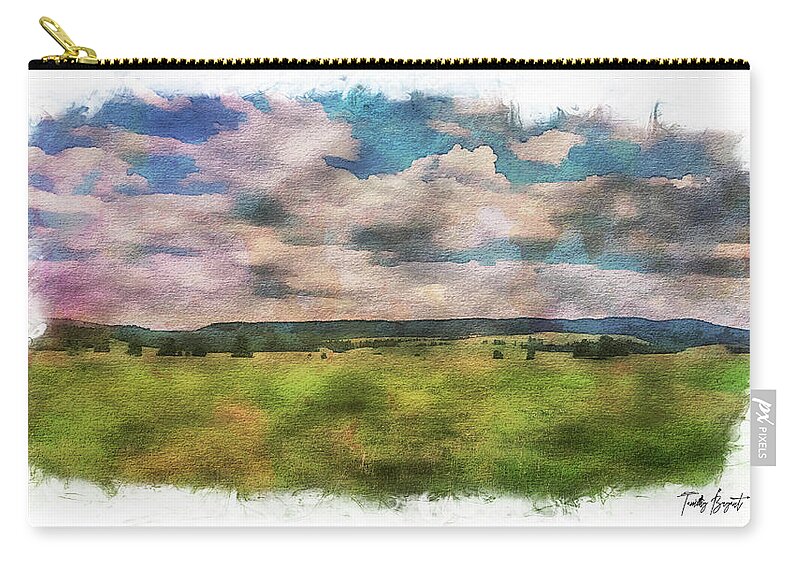 Autumn Zip Pouch featuring the photograph Perfect Peace w/ Dream Vignette Border by Tammy Bryant