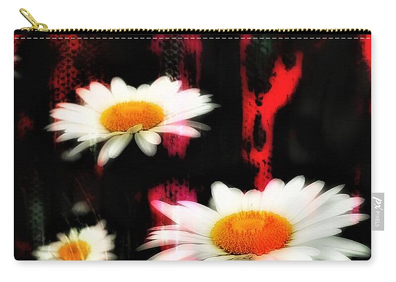 Daisy Zip Pouch featuring the painting Peripheral Vision by Jacqueline McReynolds