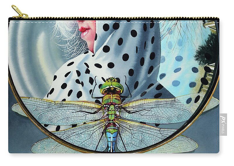 Dragonfly Zip Pouch featuring the painting Periphery by Denny Bond