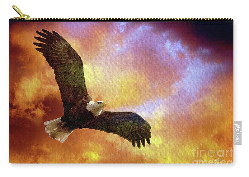 Eagle Zip Pouch featuring the photograph Perseverance by Lois Bryan