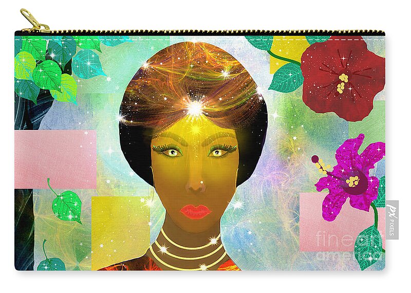 Woman Zip Pouch featuring the mixed media Personal Truth by Diamante Lavendar
