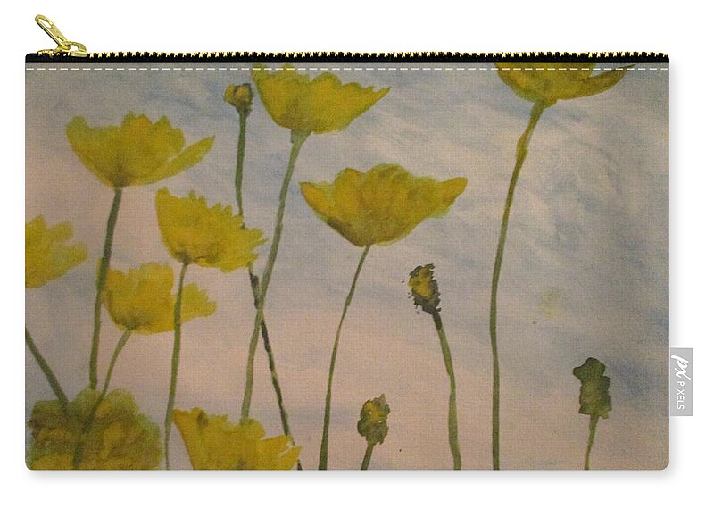 Wild Flowers Carry-all Pouch featuring the painting Petalled Yellow by Jen Shearer