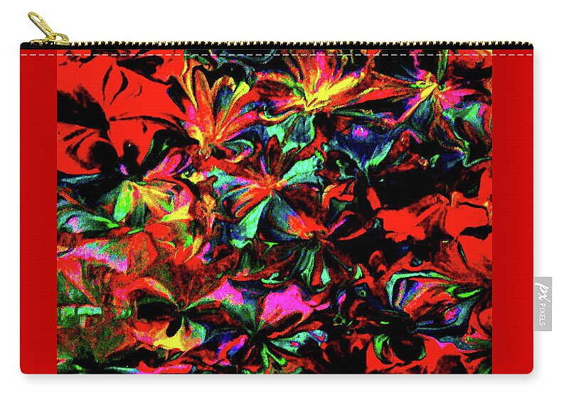 Red Zip Pouch featuring the painting Petals Of Red by Anna Adams