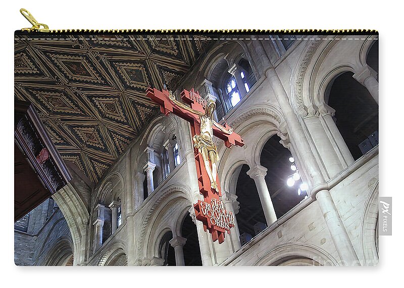 Cathedral Zip Pouch featuring the photograph Peterborough Cathedral England by Jolanta Anna Karolska