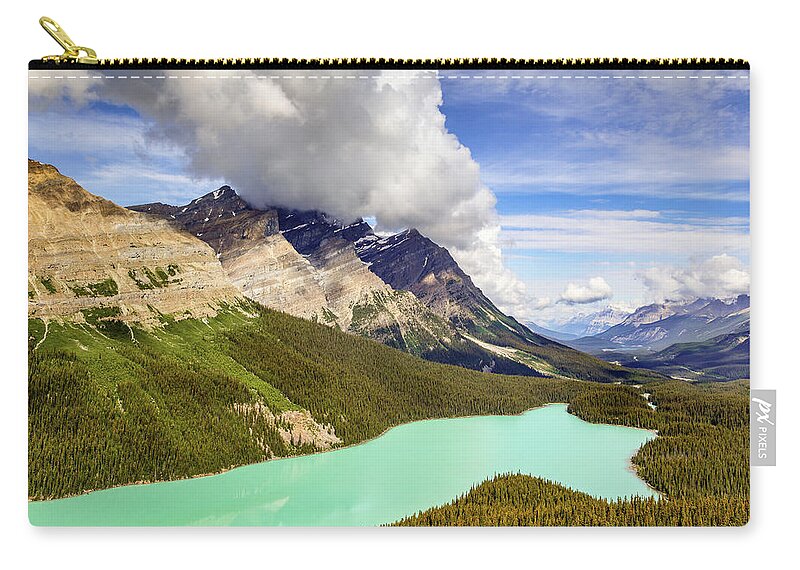 Banff Zip Pouch featuring the photograph Peyto Lake by Bradley Morris