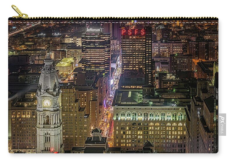 Philadelphia Skyline Zip Pouch featuring the photograph Philly PA Skyline by Susan Candelario