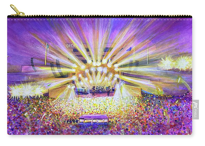Phish Zip Pouch featuring the painting Phish at Dicks, 2023 by David Sockrider