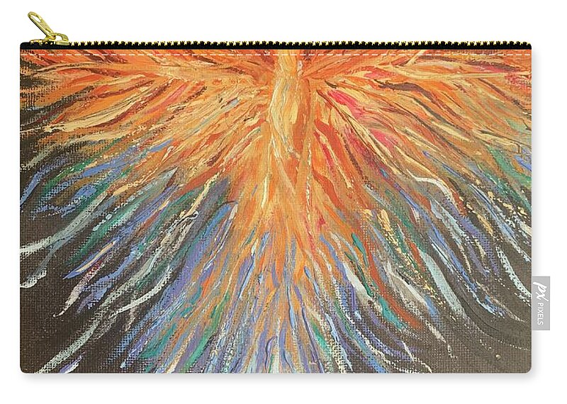 Phoenix Carry-all Pouch featuring the painting Phoenix Rising by Lisa White