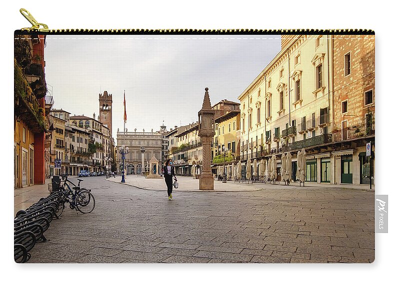 Italy Zip Pouch featuring the photograph Piazza Erbe, Verona, Italy #4 by Alberto Zanoni