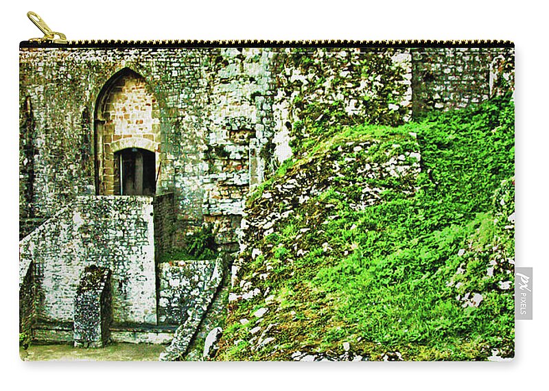 Picnic At Mont Saint Michel Zip Pouch featuring the photograph Picnic at Mont Saint Michel by Susan Maxwell Schmidt
