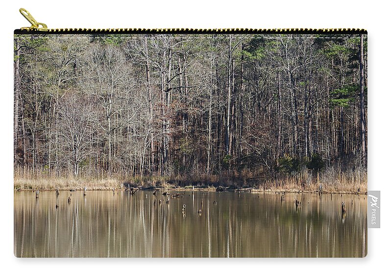Piedmont National Wildlife Refuge Zip Pouch featuring the photograph Piedmont Refuge Pond Splendor by Ed Williams