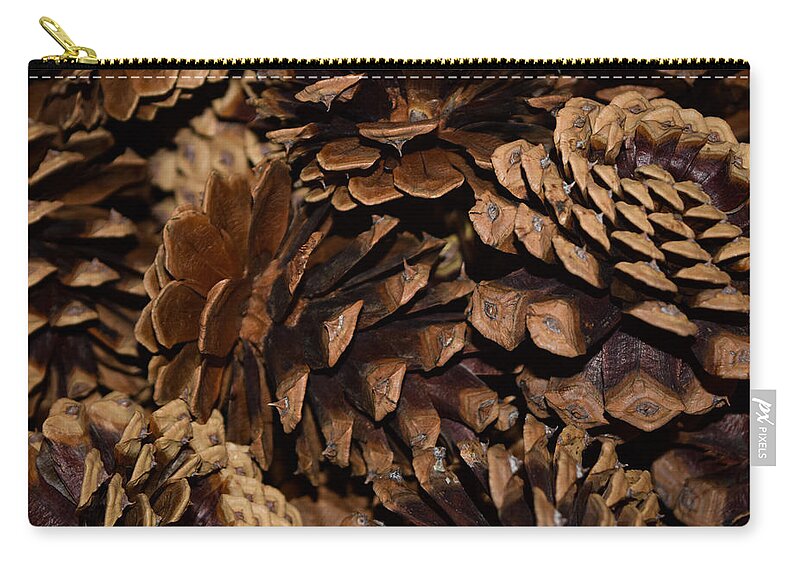 Pine Zip Pouch featuring the photograph Pine Cones by Bonny Puckett