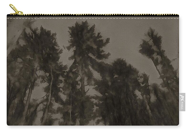 Pines Zip Pouch featuring the mixed media Pines by Christopher Reed