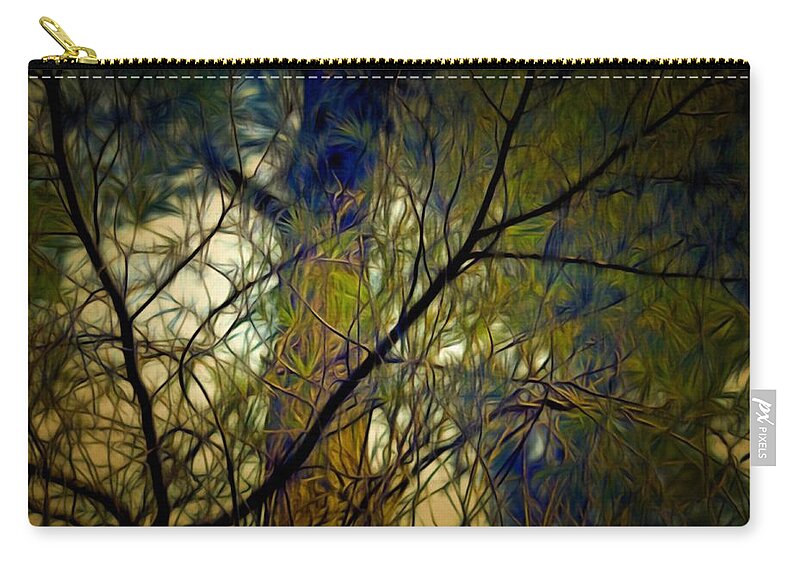 Branches Carry-all Pouch featuring the mixed media Piney Branches by Christopher Reed