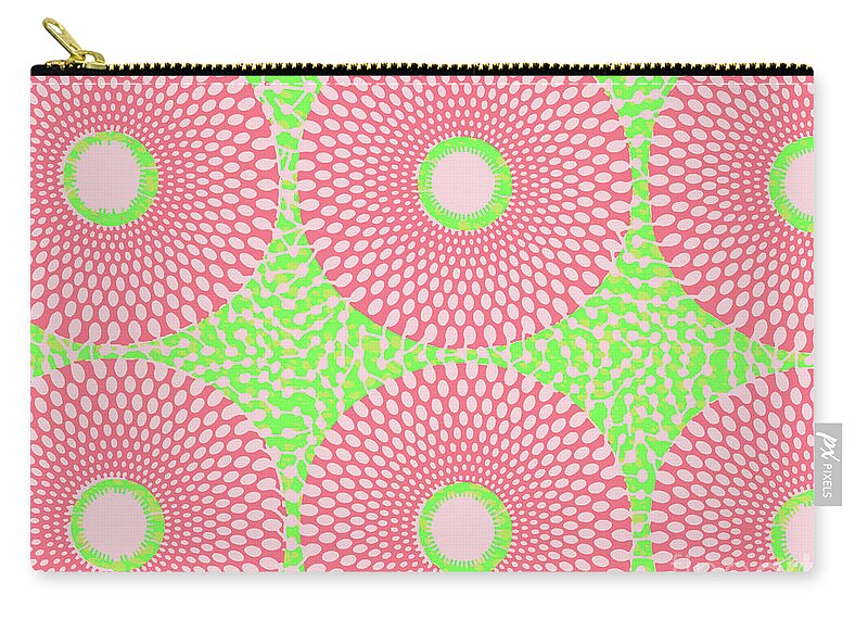Hbcu Zip Pouch featuring the digital art Pink And Green by Scheme Of Things Graphics