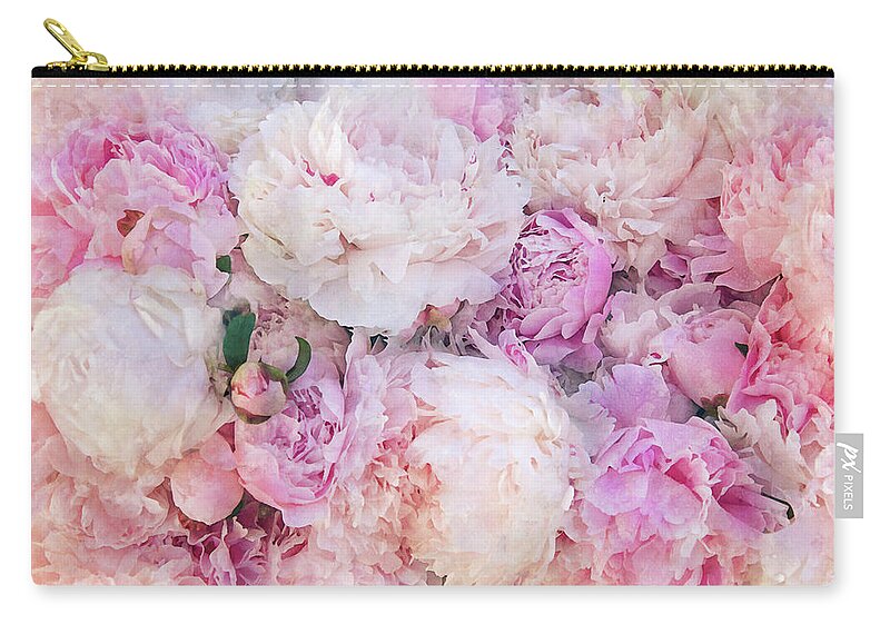 Peonies Zip Pouch featuring the photograph Pink and White Peonies by Peggy Collins