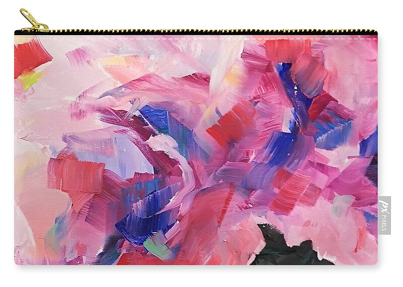 Flowers Carry-all Pouch featuring the painting Pink Flowers by Sheila Romard