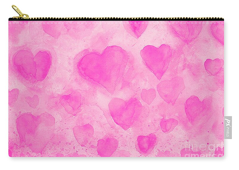 Love Zip Pouch featuring the photograph Pink Hearts by Stella Levi