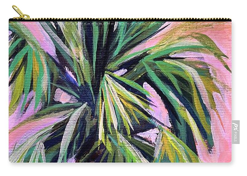 Palm Carry-all Pouch featuring the painting Pink by Kelly Smith