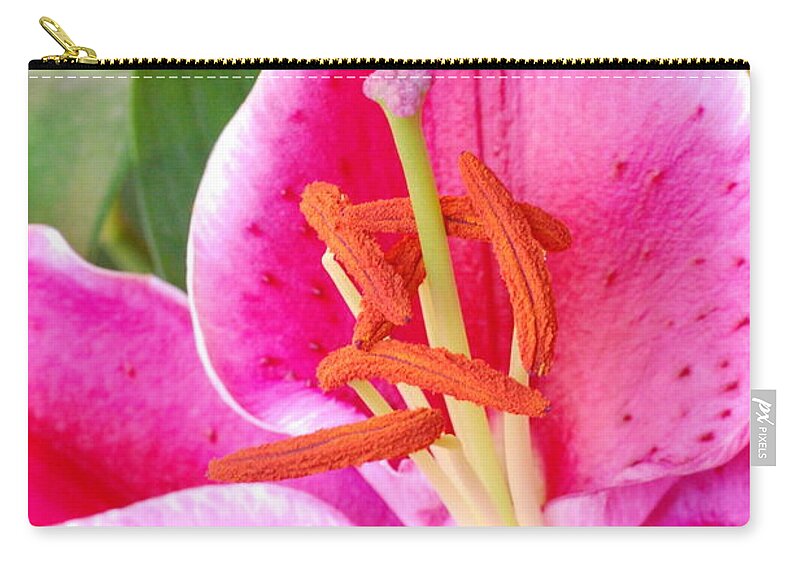Lily Carry-all Pouch featuring the photograph Pink Lily 2 by Amy Fose