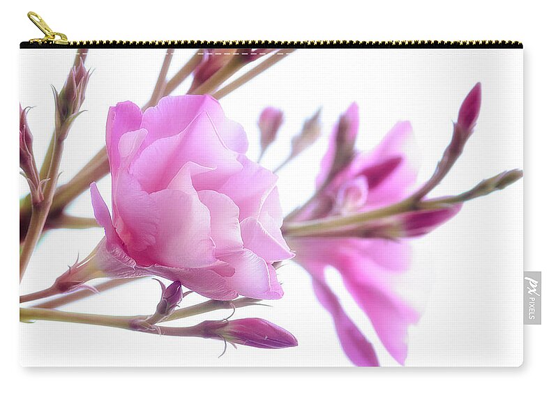 Flowers Zip Pouch featuring the photograph Pink Oleander 2021 by Wolfgang Stocker