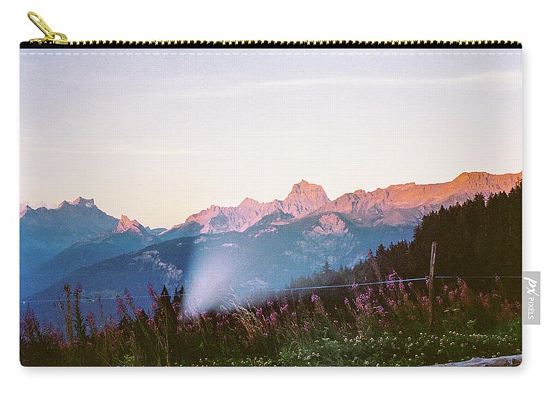 Swiss Zip Pouch featuring the photograph Pink on Pink by Barthelemy de Mazenod