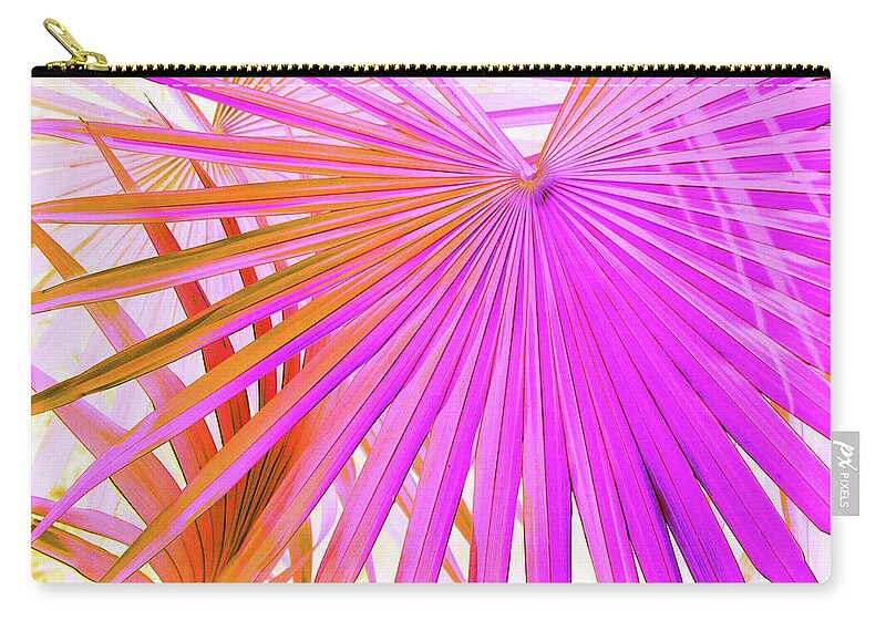 Trees Zip Pouch featuring the photograph Pink Orange Palmettos by Missy Joy