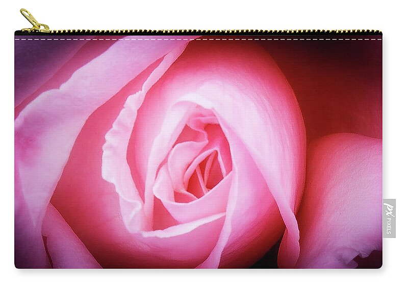 Pink Rose Zip Pouch featuring the photograph Pink Rose by David Morehead