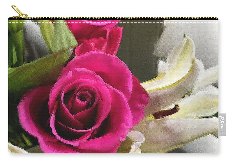 Roses Carry-all Pouch featuring the photograph Pink Roses by Brian Watt