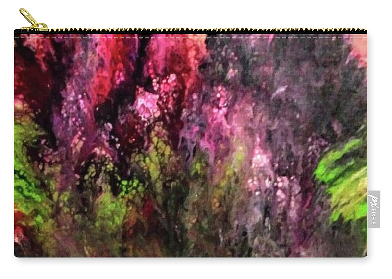 Pink Zip Pouch featuring the painting Pink Sky by Anna Adams