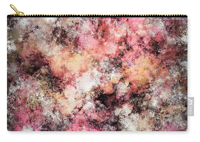 Pinks Zip Pouch featuring the digital art Pink stone by Keith Mills