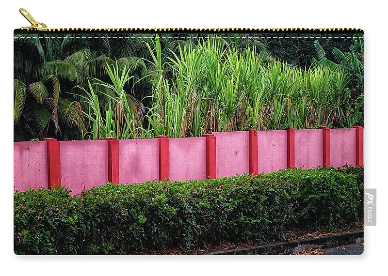 Havana Cuba Zip Pouch featuring the photograph Pink Wall by Tom Singleton