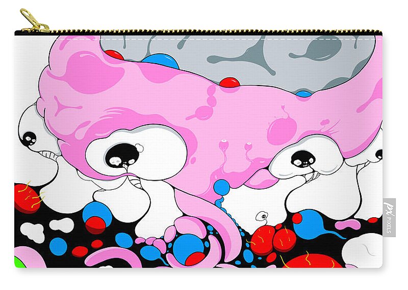 Ai Zip Pouch featuring the digital art Pinky by Craig Tilley