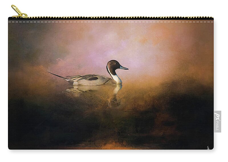 Pintail Duck Zip Pouch featuring the photograph Pintail Beauty by Pam Rendall