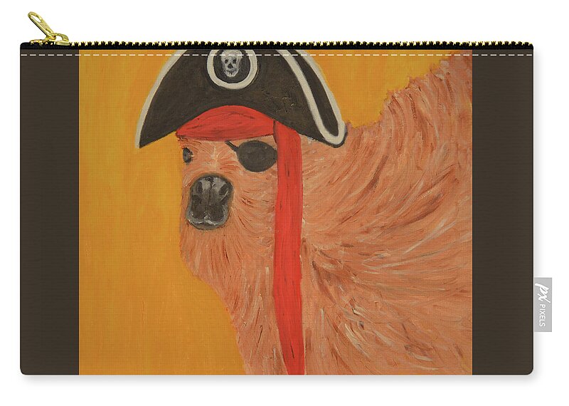 Camel. Pirates Zip Pouch featuring the painting Pirates of the Gobi Desert by Anita Hummel