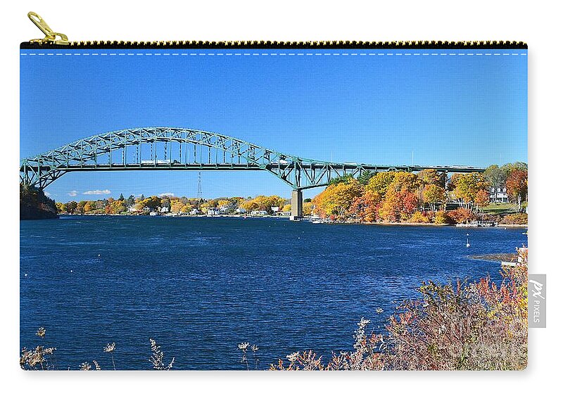 Maine Carry-all Pouch featuring the photograph Piscataqua River Bridge by Steve Brown