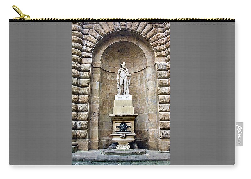 Palazzo Pitti Zip Pouch featuring the photograph Pitti Palace Hercules by Jill Love