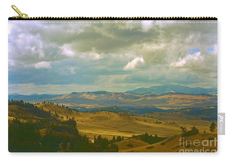 Sky Zip Pouch featuring the photograph Plains and Mountains by Kae Cheatham