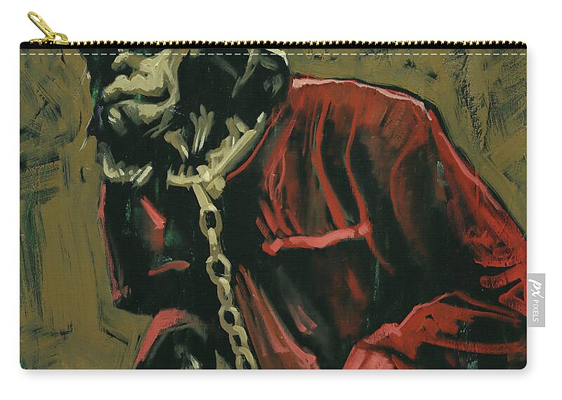 Planet Of The Apes Zip Pouch featuring the painting Planet of the Apes - Cesar by Sv Bell